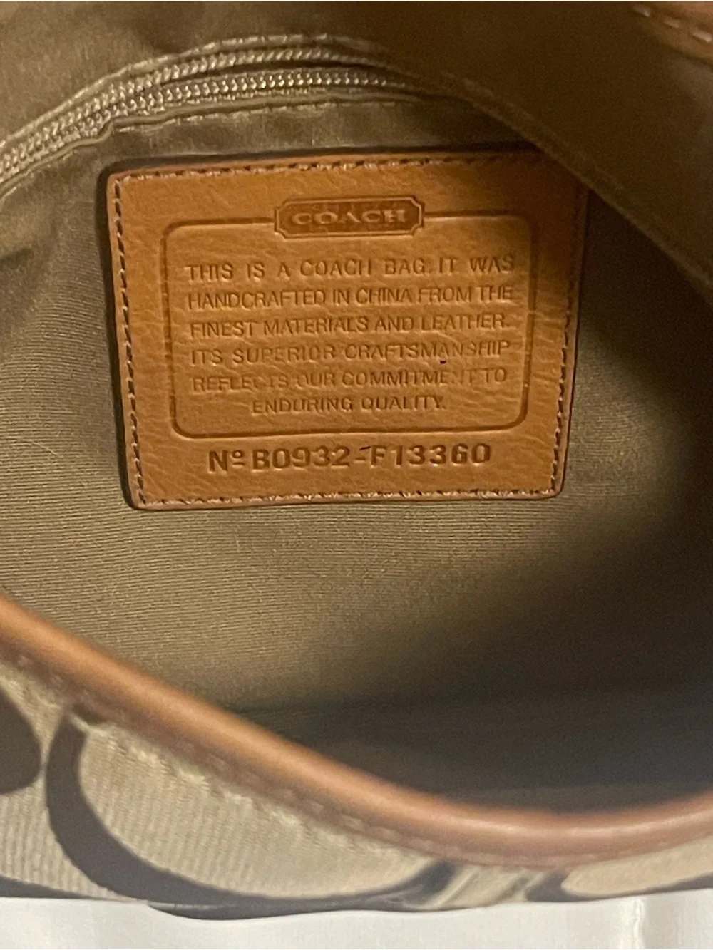 Coach Brown Signature Canvas and Leather Shoulder Bag F13360